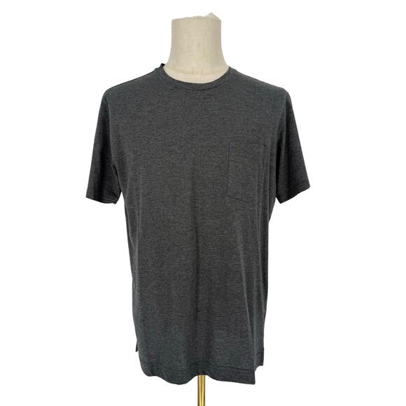 Robert Graham Short Sleeve Crew Neck T-Shirt Myles Heather Charcoal Grey M - Picture 1 of 7